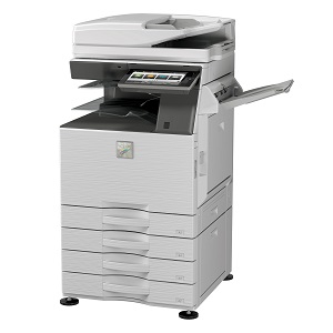 Sharp MX-3550V essentials series color mfp, copier, printer, scanner, fax, finisher, staple, saddle-stitch, OCR, pantone certified