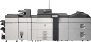 Front view of Sharp MX-8081 color high-speed light production document system