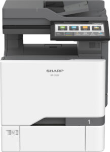 Front-facing photo of Sharp MX-C528F document system