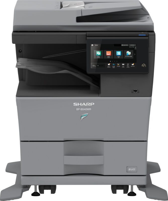 Front view of the Sharp BP-B540WR monochrome document system