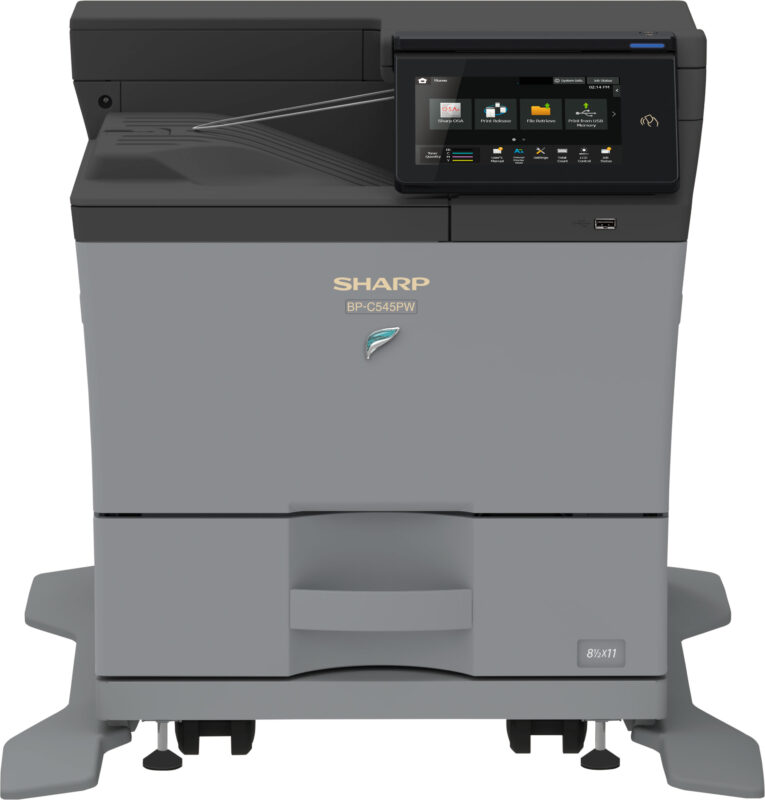 Front-facing image of the Sharp BP-C545PW printer