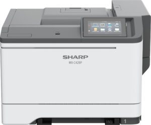 Front-facing image of the Sharp MX-C428P printer