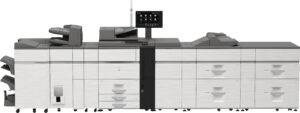 Fully-configured front view of the Sharp BP-90C70 production color printer